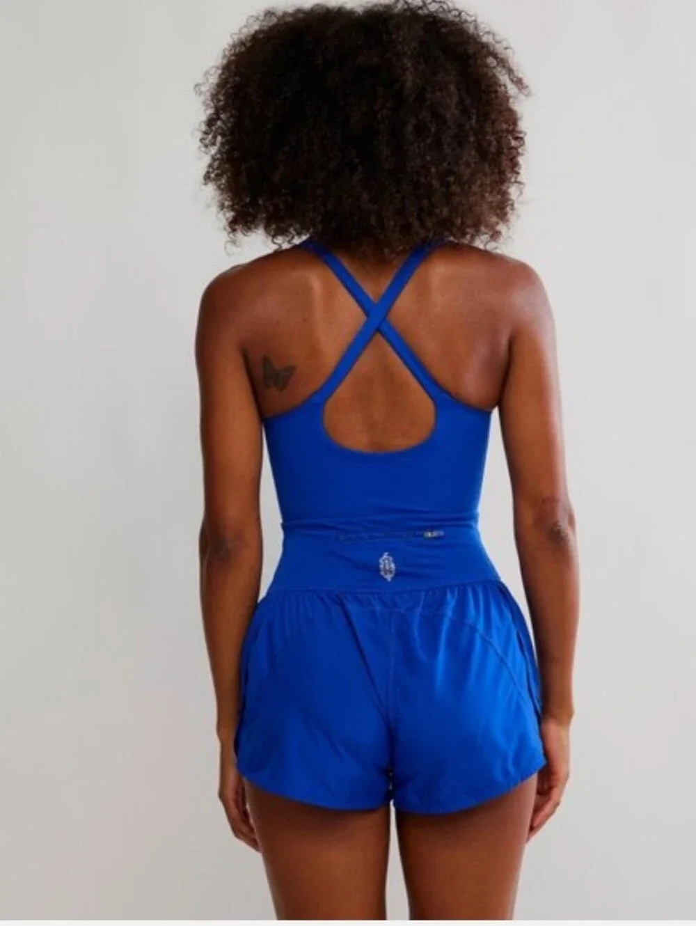 Free People Royal Blue Athletic Cutout Romper